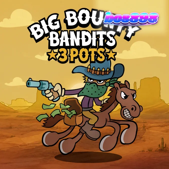 Tampilan visual slot Big Bounty Bandits 3 Pots dengan gaya kartun khas